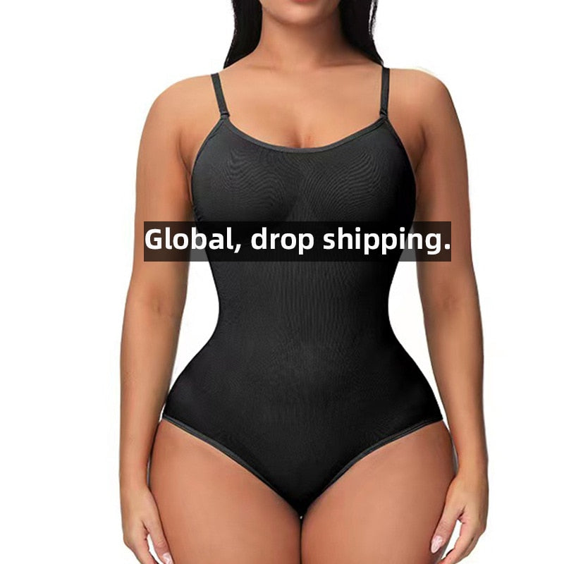 Cygen Bodysuit Shapewear Seamless One-Piece Body Shaper Women's Belly Tuck Hip Lifter Sculpting Shapewear Underwear Stretch Slim